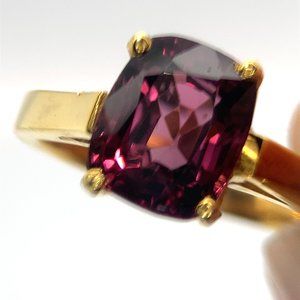 Purple Spinel 3.08ct Solid 18K Yellow Gold Ring